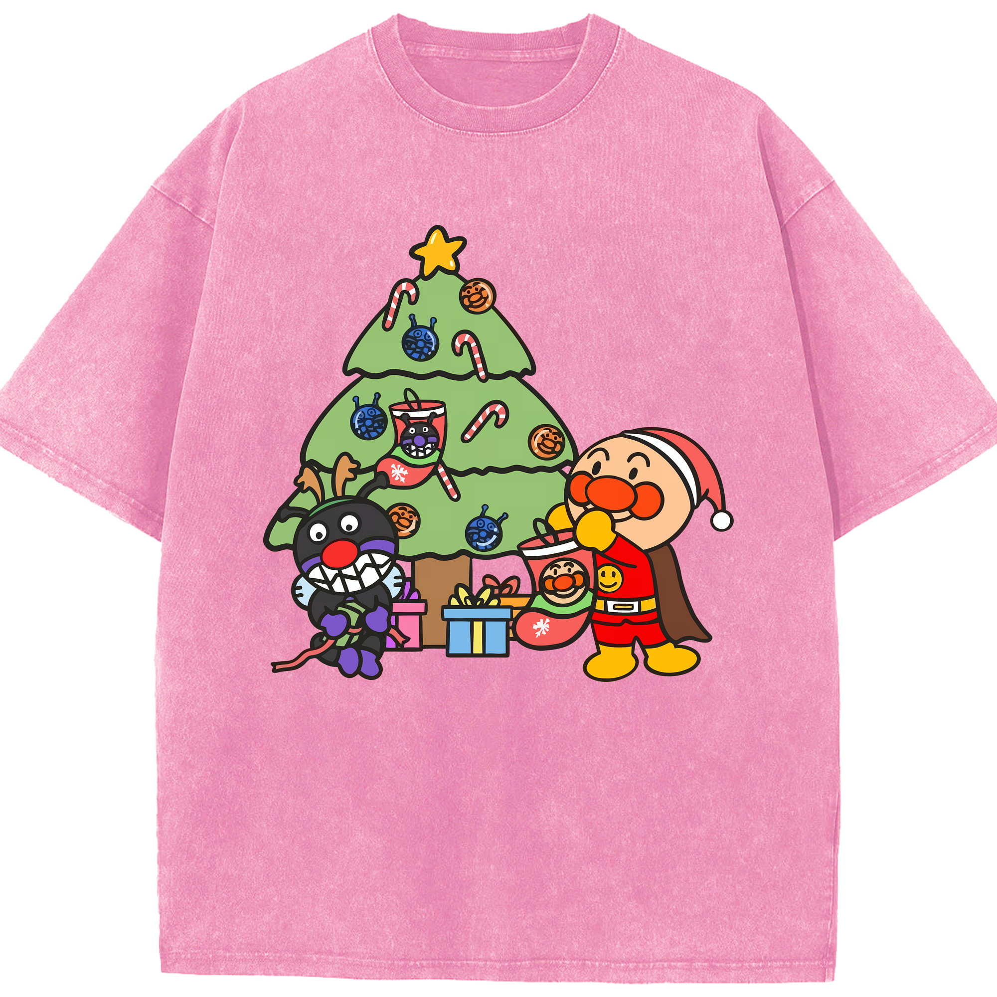 （画像用） アンパンマン Anpanman 綿100% ヴィンテージ風 半袖Tシャツ（フロントプリント）